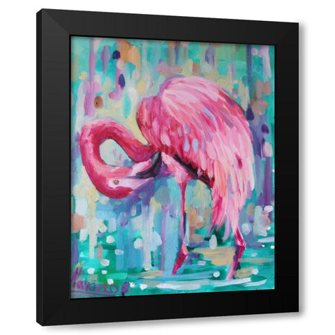 Flamingo In The Natural 1 Black Modern Wood Framed Art Print with Double Matting by Colberg, Lisa