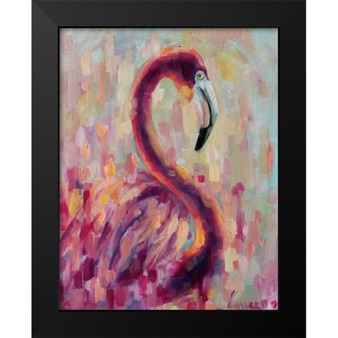 Flamingo Bliss 1 Black Modern Wood Framed Art Print by Colberg, Lisa