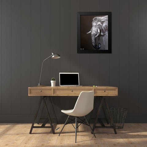 Elephant Grounds 1 Black Modern Wood Framed Art Print by Colberg, Lisa
