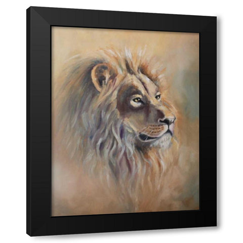 Lion 1 Black Modern Wood Framed Art Print with Double Matting by Colberg, Lisa