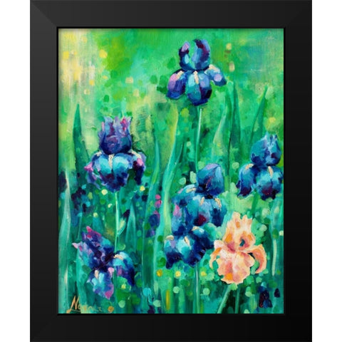Irises 1 Black Modern Wood Framed Art Print by Colberg, Lisa