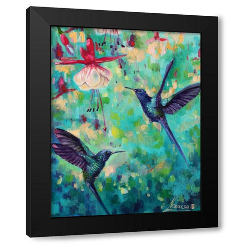 Birds 1 Black Modern Wood Framed Art Print with Double Matting by Colberg, Lisa