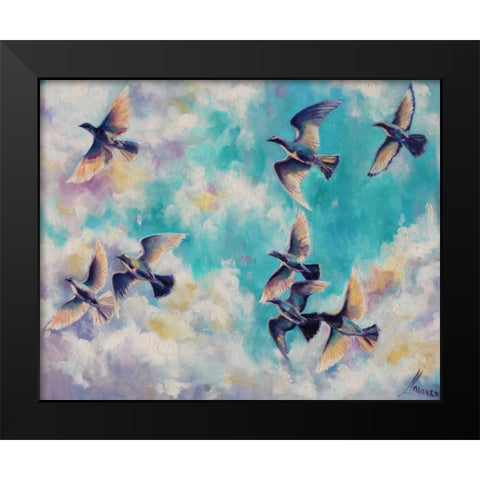 Birds 1 Black Modern Wood Framed Art Print by Colberg, Lisa