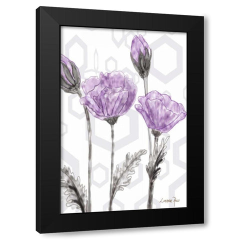 Poppy Arch Rect 2 Black Modern Wood Framed Art Print with Double Matting by Rossi, Lorraine