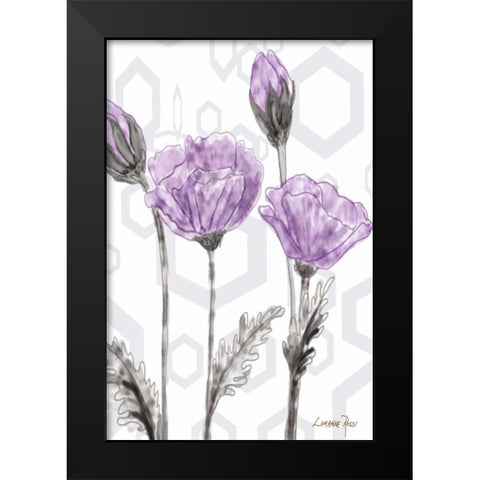 Poppy Arch Rect 2 Black Modern Wood Framed Art Print by Rossi, Lorraine