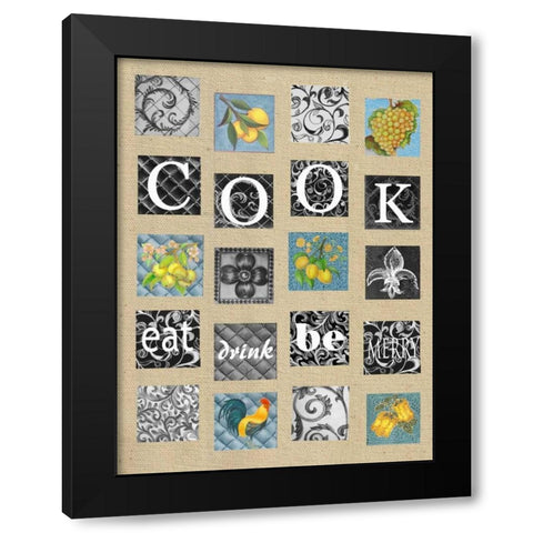 Cook Tiles Black Modern Wood Framed Art Print with Double Matting by Rossi, Lorraine