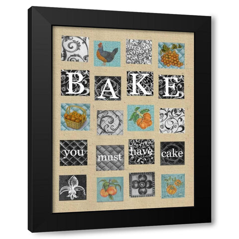 Bake Tiles Black Modern Wood Framed Art Print by Rossi, Lorraine
