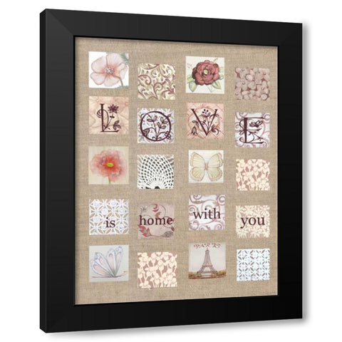 Love Tiles Black Modern Wood Framed Art Print with Double Matting by Rossi, Lorraine