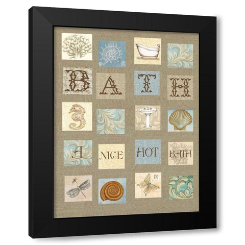 Bath Tiles Black Modern Wood Framed Art Print with Double Matting by Rossi, Lorraine