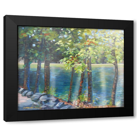 Balsom Park Morning Black Modern Wood Framed Art Print with Double Matting by Rossi, Lorraine