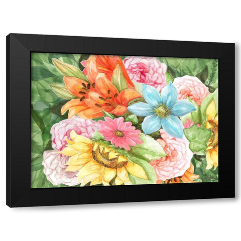 Jungle Bouquet Black Modern Wood Framed Art Print by Rossi, Lorraine
