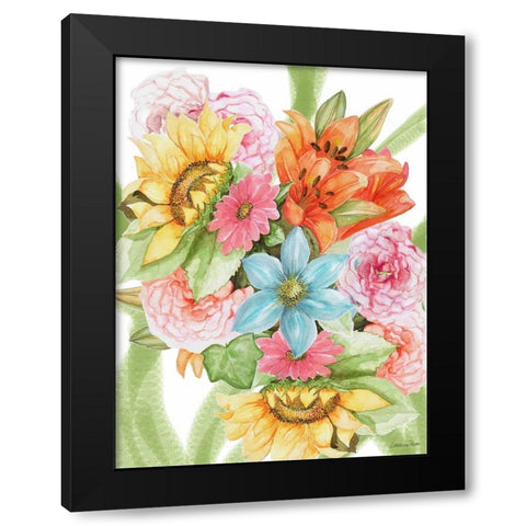 Jungle Bouquet II Black Modern Wood Framed Art Print by Rossi, Lorraine