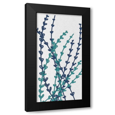 Denim Folia II Black Modern Wood Framed Art Print with Double Matting by Rossi, Lorraine
