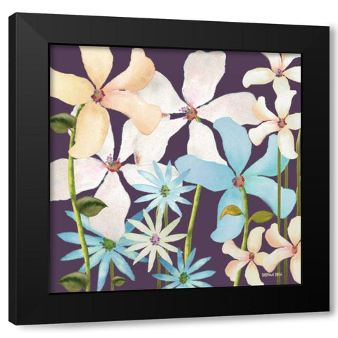 Blackberry Posies 2 Black Modern Wood Framed Art Print by Rossi, Lorraine