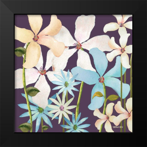 Blackberry Posies 2 Black Modern Wood Framed Art Print by Rossi, Lorraine