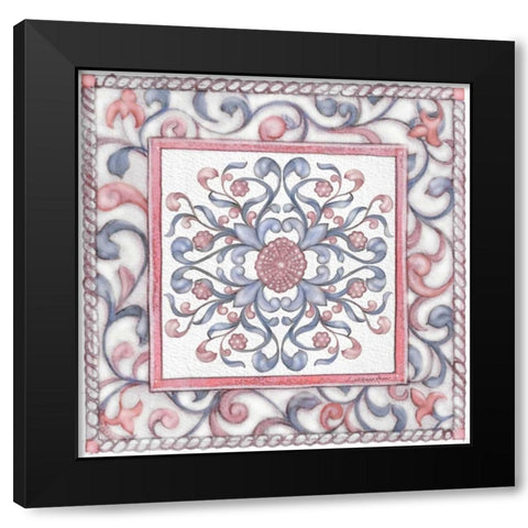 Florentine Rose Quartz and Serenity 2 Black Modern Wood Framed Art Print with Double Matting by Rossi, Lorraine