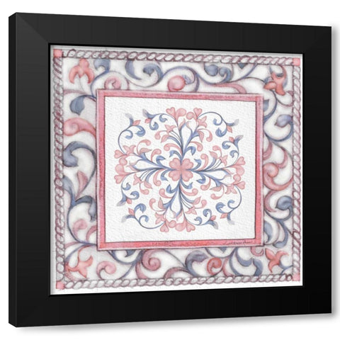 Florentine Rose Quartz and Serenity 3 Black Modern Wood Framed Art Print by Rossi, Lorraine