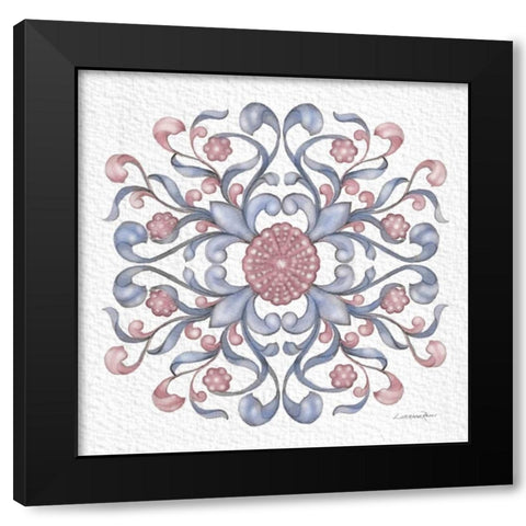 Florentine Scroll 2 Black Modern Wood Framed Art Print by Rossi, Lorraine