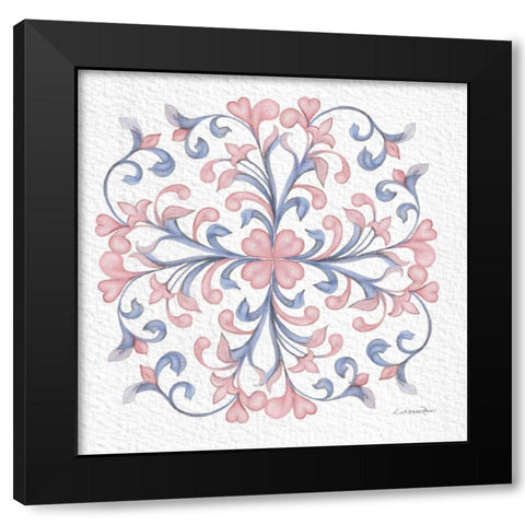 Florentine Scroll 3 Black Modern Wood Framed Art Print with Double Matting by Rossi, Lorraine