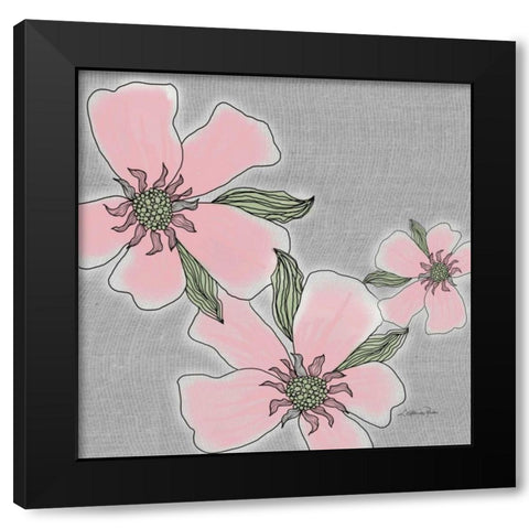 Rossi Rose Quartz 2 Black Modern Wood Framed Art Print with Double Matting by Rossi, Lorraine