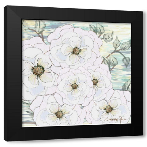 White Water Flowers 1 Black Modern Wood Framed Art Print by Rossi, Lorraine