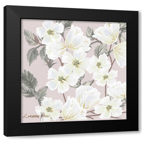 White Flower on Nude 2 Black Modern Wood Framed Art Print with Double Matting by Rossi, Lorraine