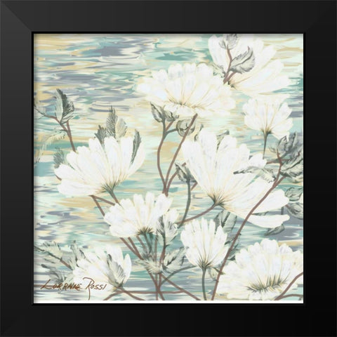 White Water Flower 3 Black Modern Wood Framed Art Print by Rossi, Lorraine