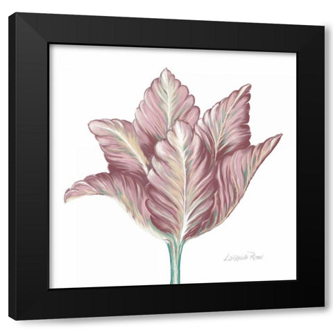 Romantic Tulip 1 Black Modern Wood Framed Art Print with Double Matting by Rossi, Lorraine