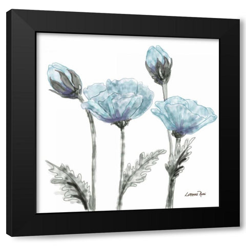 Poppy Perched  1 Black Modern Wood Framed Art Print by Rossi, Lorraine