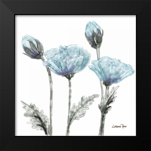 Poppy Perched  1 Black Modern Wood Framed Art Print by Rossi, Lorraine
