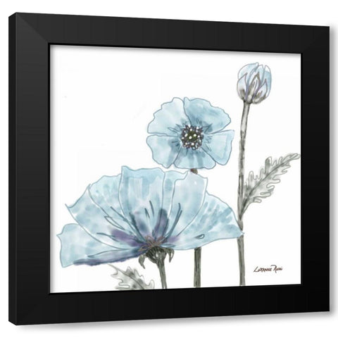Poppy Perched 2 Black Modern Wood Framed Art Print by Rossi, Lorraine