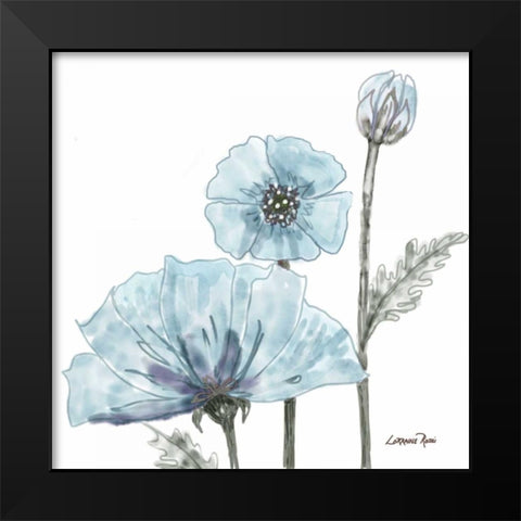 Poppy Perched 2 Black Modern Wood Framed Art Print by Rossi, Lorraine