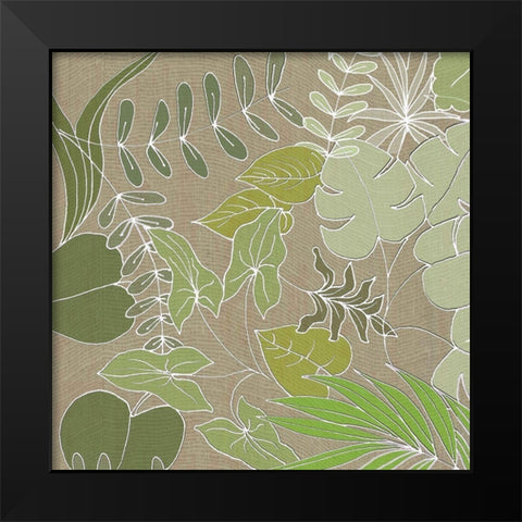 Linen Leaves 1 Black Modern Wood Framed Art Print by Rossi, Lorraine
