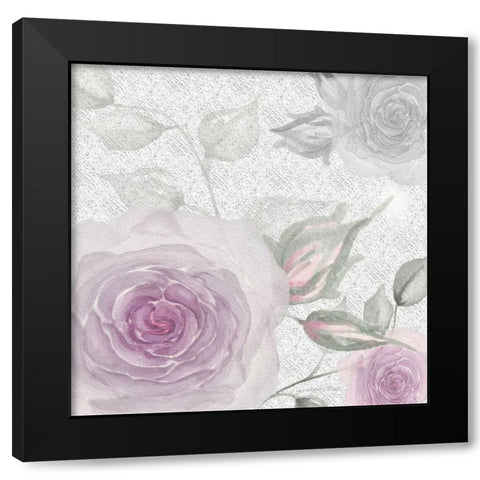 Blush Rose I Black Modern Wood Framed Art Print by Rossi, Lorraine