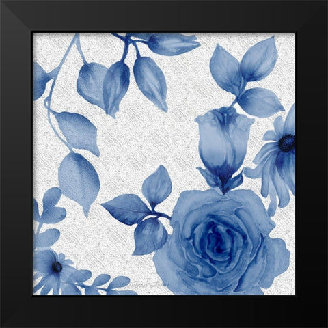 Blue Rose 2 Black Modern Wood Framed Art Print by Rossi, Lorraine