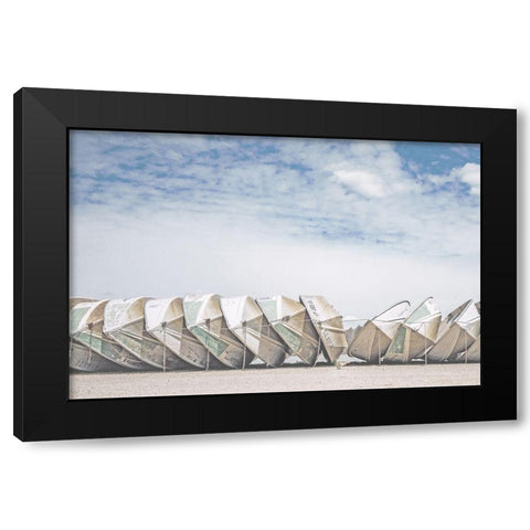 Wooden Boats Black Modern Wood Framed Art Print with Double Matting by Straatsma, Leah