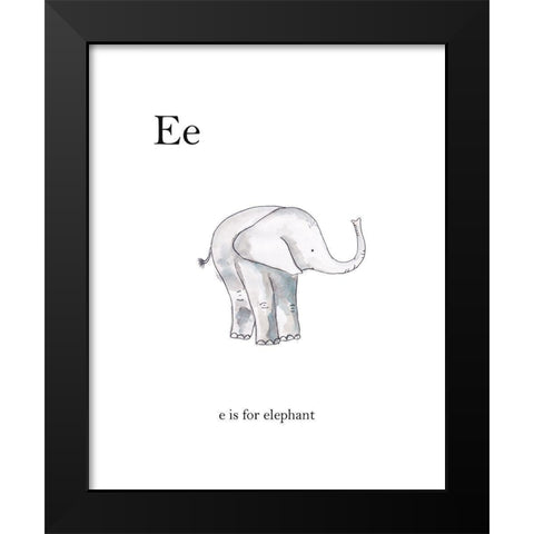 Ee Is For Elephant Black Modern Wood Framed Art Print by Straatsma, Leah