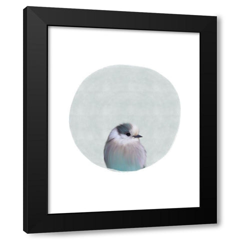 Baby Circle Bird Black Modern Wood Framed Art Print by Straatsma, Leah