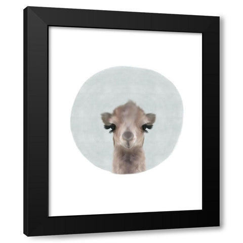 Baby Camel Circle Black Modern Wood Framed Art Print with Double Matting by Straatsma, Leah