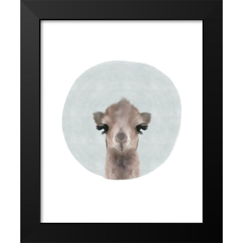 Baby Camel Circle Black Modern Wood Framed Art Print by Straatsma, Leah