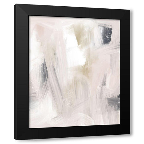 Blush and Gold and Blue Grey Black Modern Wood Framed Art Print by Straatsma, Leah