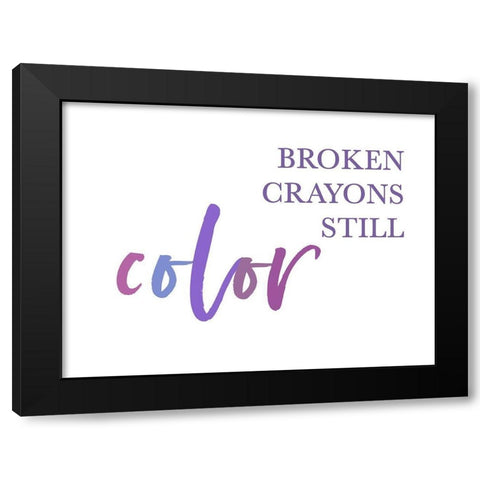 Broken Crayons 2 Black Modern Wood Framed Art Print by Straatsma, Leah