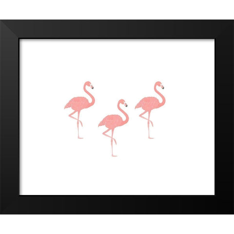 Flamingo Friends Black Modern Wood Framed Art Print by Straatsma, Leah