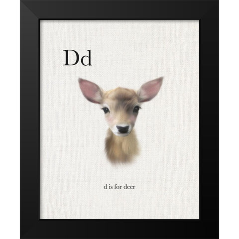 D is for Deer Black Modern Wood Framed Art Print by Straatsma, Leah