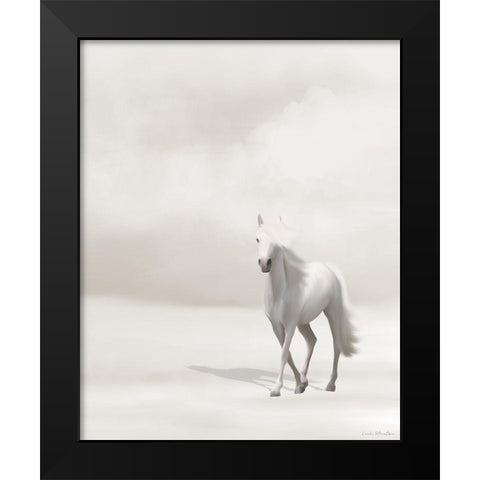 Horse on Beach Black Modern Wood Framed Art Print by Straatsma, Leah