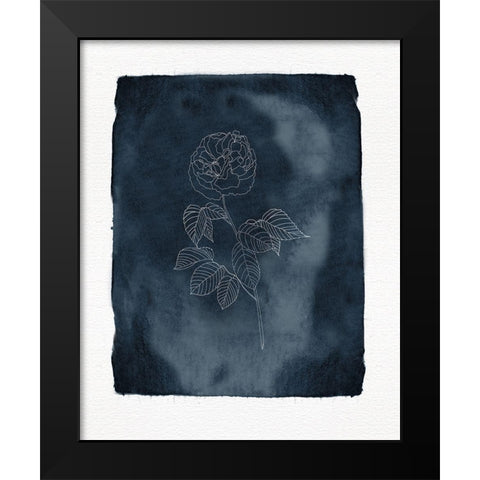 Blue Floral 2 Black Modern Wood Framed Art Print by Straatsma, Leah