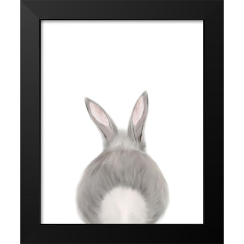 Bunny Butt Black Modern Wood Framed Art Print by Straatsma, Leah