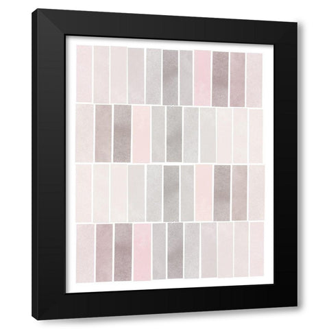 Blush Tone Watercolor Rectangles Black Modern Wood Framed Art Print by Straatsma, Leah