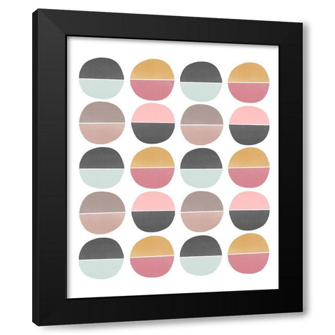 Circle Friends Abstract Black Modern Wood Framed Art Print by Straatsma, Leah