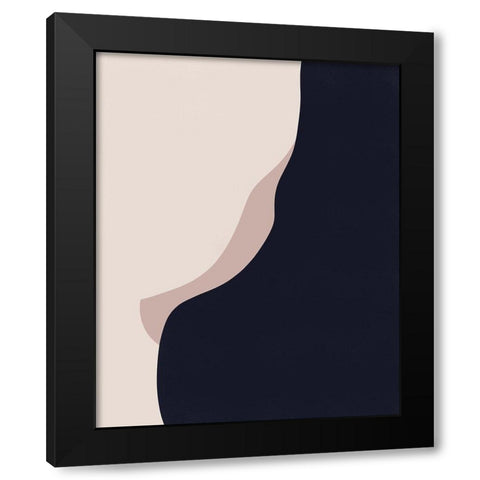 Navy Rose Abstract 2 Black Modern Wood Framed Art Print with Double Matting by Straatsma, Leah